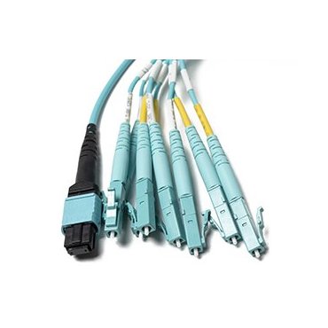 OM3 MTP/MPO to LC 12 Fiber Breakout Cable Multimode Multi-Fiber Fanout