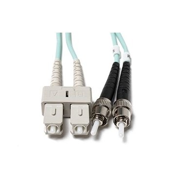 OM4 SC ST Fiber Patch Cable | Plenum 100G Duplex 50/125 Multimode