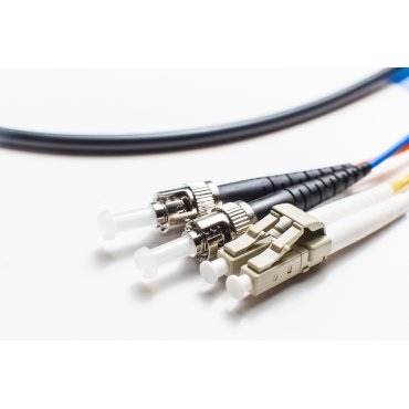 OM4 LC ST Fiber Patch Cable | In/Outdoor 100G Duplex 50/125 Multimode